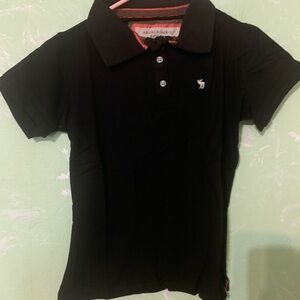 Abercrombie & Fitch Black Polo Top Classic Style